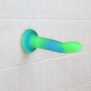 Buy Addiction Glow in the Dark Rave Dil 8  Inch    Green Blue  long and 1.40 thick dildo made by BMS.