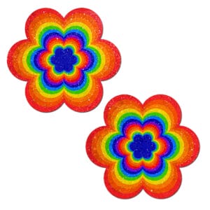 Wear Pastease Flowers - Rainbow nipple covers.