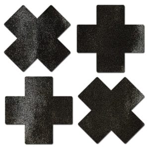 Wear Pastease Petite Crosses 4pc - Black nipple covers.