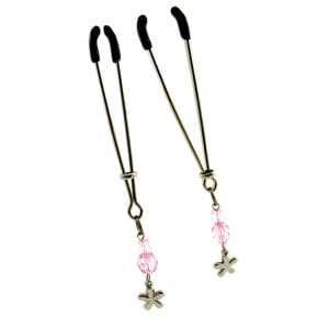 Buy Sex Kitten Tweezer Clamps Pink Flower sexy jewelry for her.