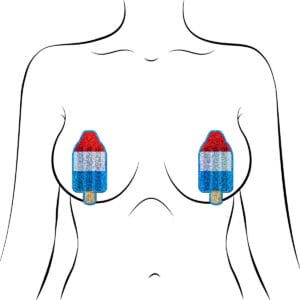 Wear Pastease Astropops Red/White/Blue nipple covers.