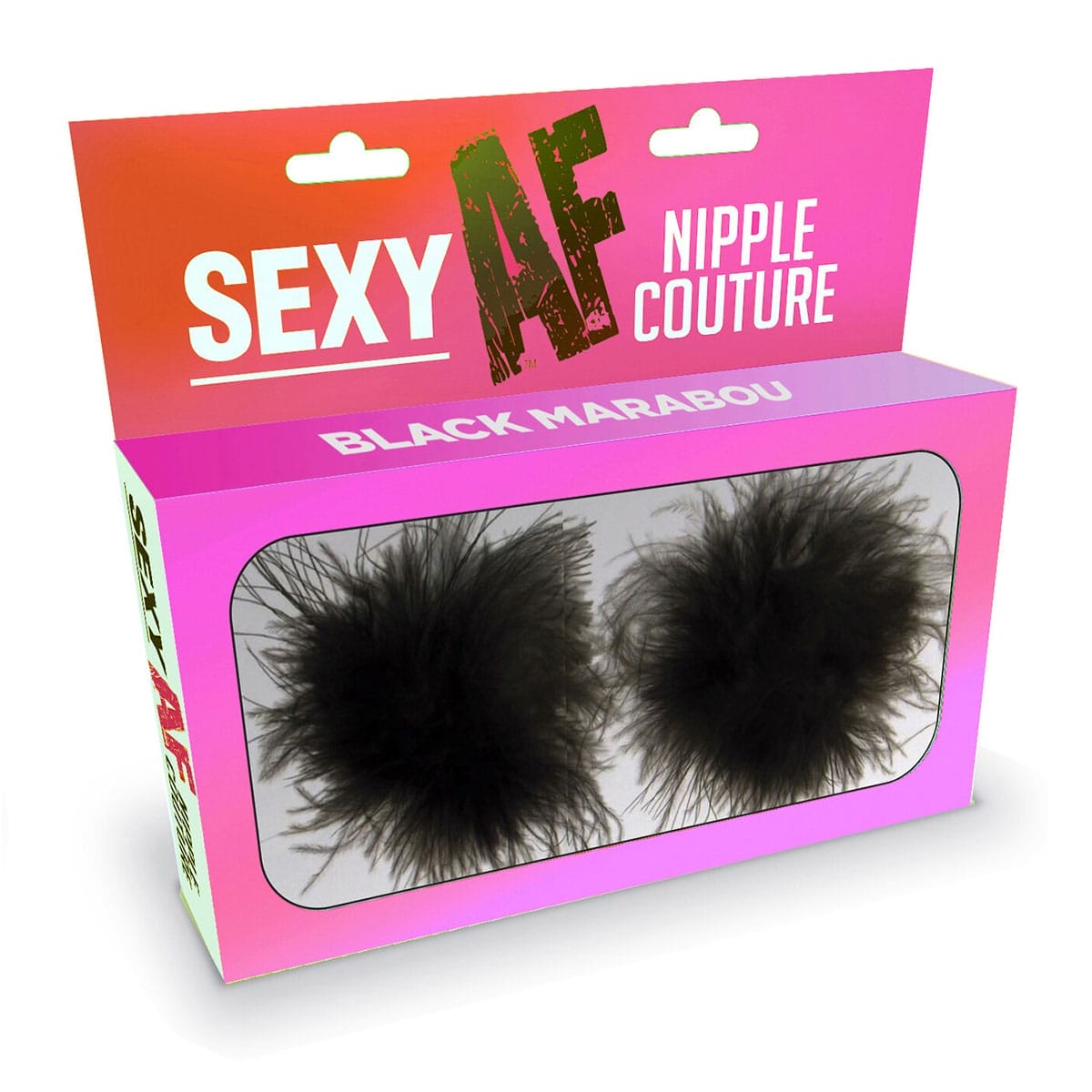 Wear Sexy AF Nipple Couture - Black Marabou nipple covers.