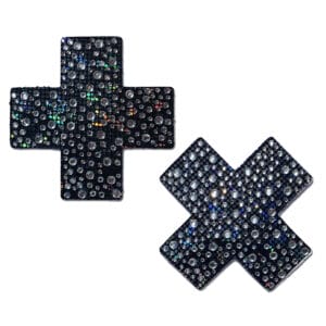 Pastease Crystal Crosses Black pasties for sale and in stock.