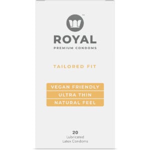 Buy Royal Intimacy Tailored Fit Vegan Condoms 20pk for her, or him.