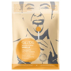 Buy Glyde Organic Vanilla Condoms 4pk for her, or him.