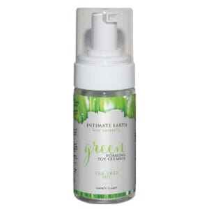 Buy Intimate Earth Green Foaming Toy Cleaner 100ml sex toy cleaner for vibrators, dildos, kegel devices, and more.