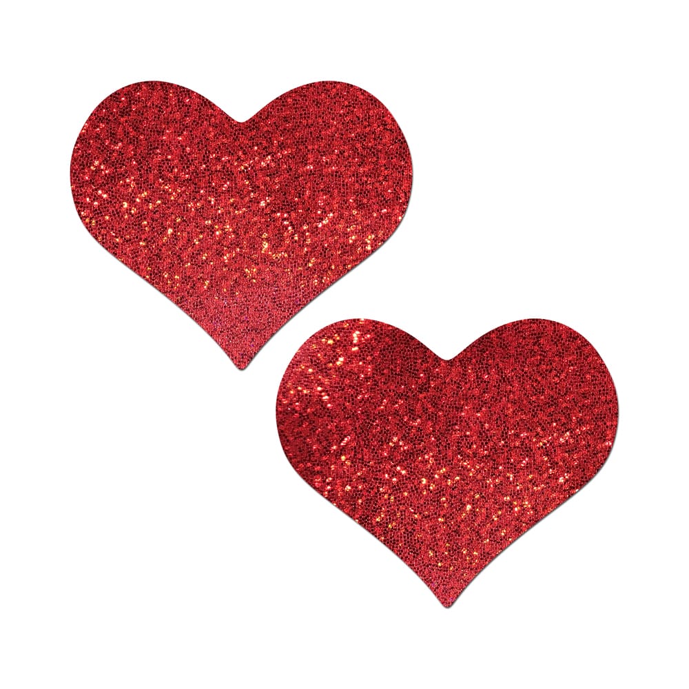 Wear Pastease Heart Glitter Red Breast Covers nipple covers.