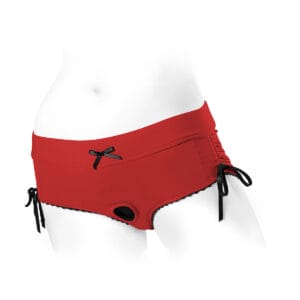 Wearing SpareParts Sasha Harness Red Black Nylon dildo panties or briefs is comfortable. Feel connected with your partner wearing SpareParts Sasha Harness Red Black Nylon bottoms. Buy a new harness compatible dildo for your new dildo panties or dildo briefs.