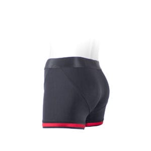 Wearing SpareParts Tomboii Black Red Nylon Medium dildo panties or briefs is comfortable. Feel connected with your partner wearing SpareParts Tomboii Black Red Nylon Medium bottoms. Buy a new harness compatible dildo for your new dildo panties or dildo briefs.