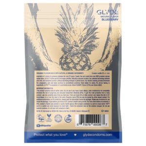 Buy Glyde Organic Blueberry Condoms 4pk for her, or him.
